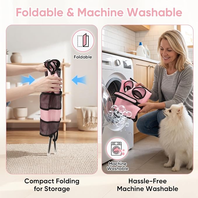 Pet Grooming Hammock with Stand, Foldable for Small Dogs & Cats
