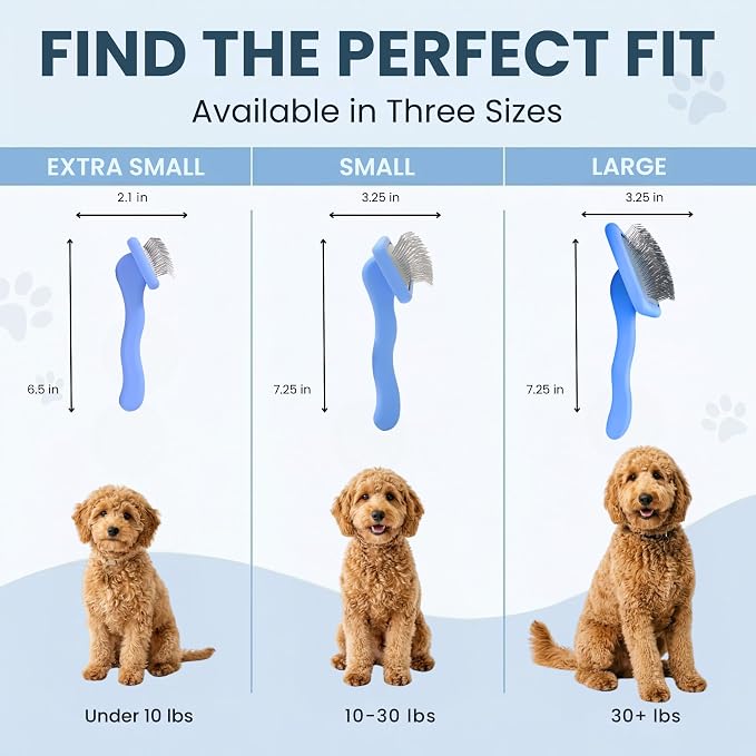 Small Slicker Brush & Lavender Detangler Spray Pack, Dog Grooming at Home | Best Brush For Long Haired Dogs, Dematting Comb & Detangling Spray For Goldendoodle Coats, Puppy Matting Grooming Supplies