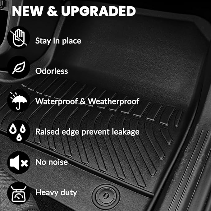 Auxko All Weather Floor Mats Cargo Mat Fit for Toyota Camry AWD 2024 2023 2022 2021 2020 2019 2018 TPE Floor Liner Trunk Mat Camry Accessories All Season Odorless Anti-Slip Black