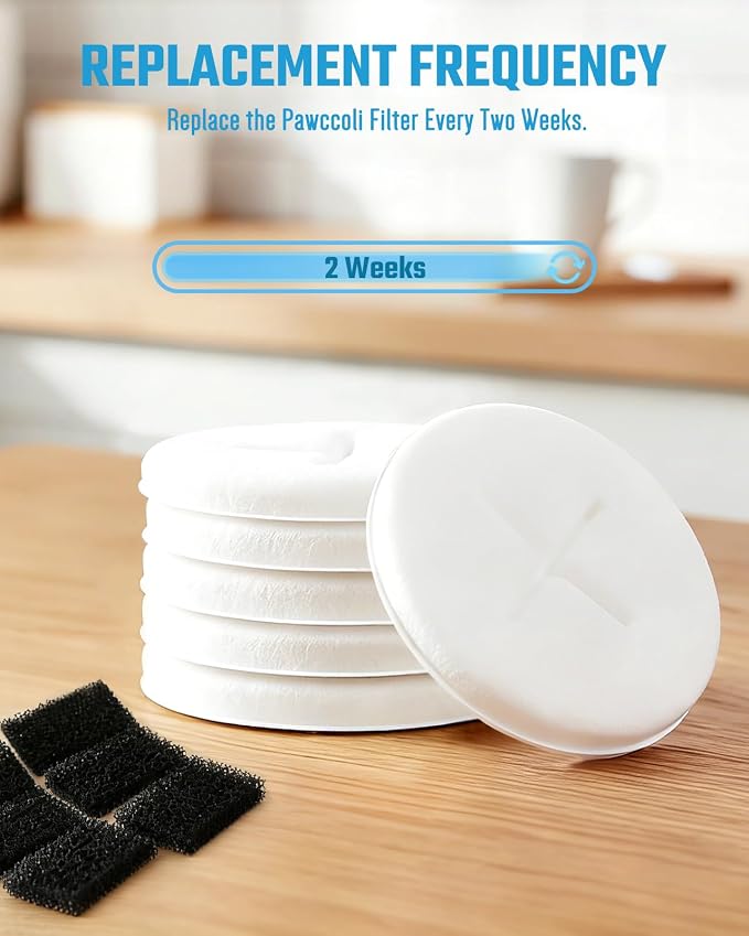 Dog Water Fountain Replacement Filters for WF02 (6Filters)