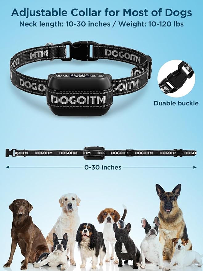 Wireless Dog Fence for 2 Dogs, GPS Wireless Dog Collar with 3 Warning Modes, Pet Containment System with AI Smart Signal, Range 65ft- 3290ft,Electric Dog Fence for Outdoor Use(2 Collars)