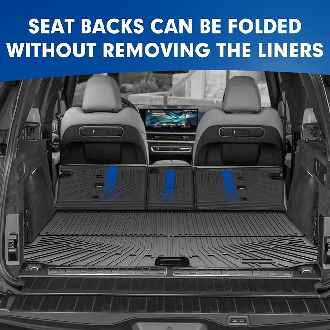 Mixsuper Cargo Liner for B M W X5 (G05) 2026 2025-2019, All Weather Trunk Mat Backrest Mat TPE Back Seat Cover Protector for X5 Accessories