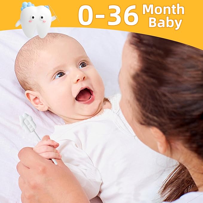 EASICUTI Upgrade Baby Tongue Cleaner, 52PCS Newborn Infant Toothbrush, 2 Finger Toothbrush & Gum Cleaner Stick Dental Care for 0-36M+