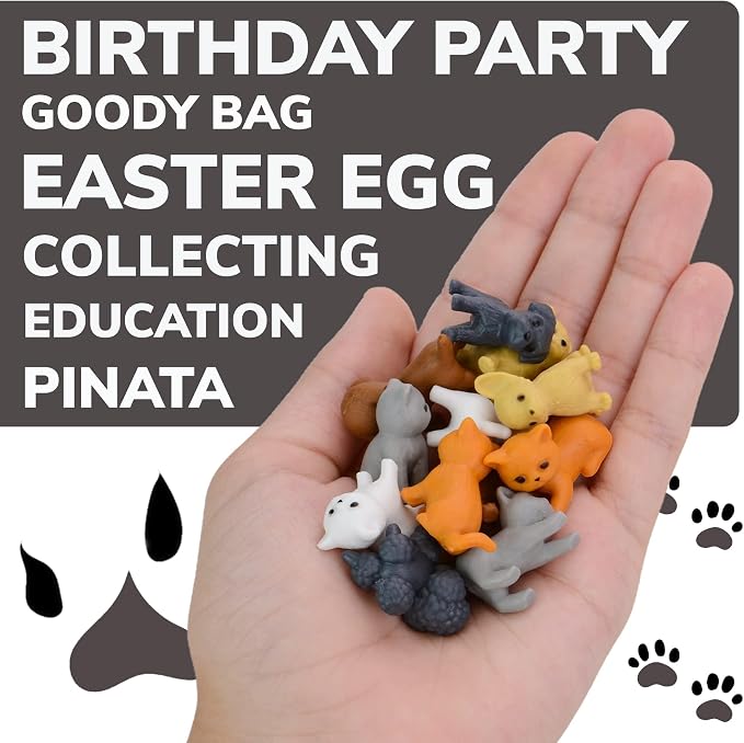 Entervending Tiny Dog and Cat Figurines for Kids - Small Animals Toys in Bulk - Little Pet Toys - Tiny Plastic Toys for Kids Classroom Prizes - 50 Pcs - Easter Gifts for Kids