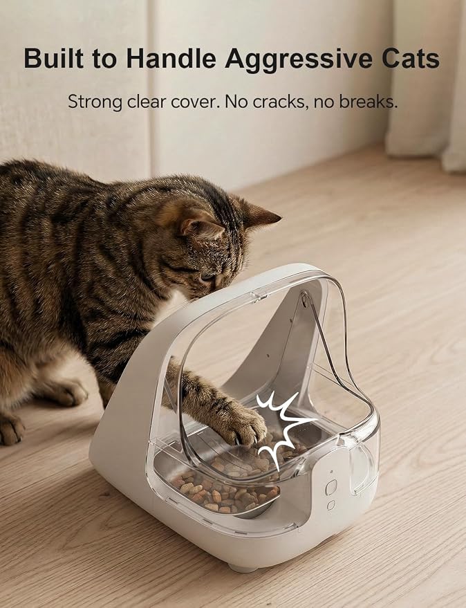 Automatic Microchip Cat Feeder for Multi-Pets Home Meal Stress-Free | RFID Pet Feeder Stops Food Stealing, Rechargeable, Stainless Steel Cat Bowls & Dog Bowls for Wet & Dry Food with RFID Tag
