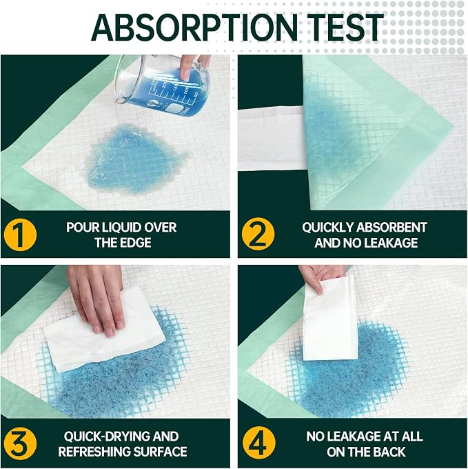 MILDPLUS Disposable Bed Pads 40"X40" 10pcs Extra Large Pee Pads | Incontinence Bed Pads, Heavy Duty Super Absorbent Underpads, Waterproof Chucks Pads for Adults, Elderly or Pets, 100x100CM
