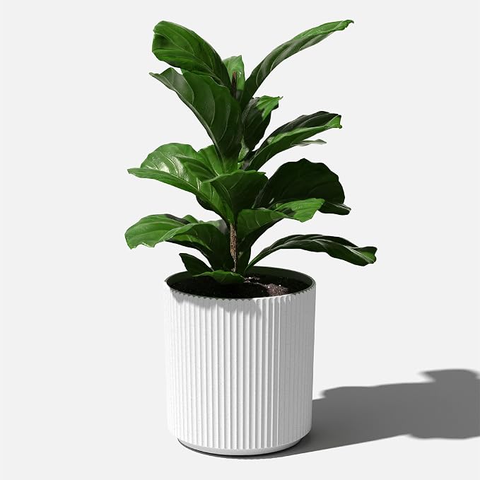 Veradek Demi 20 in. Round White Plastic Planter DMV20W