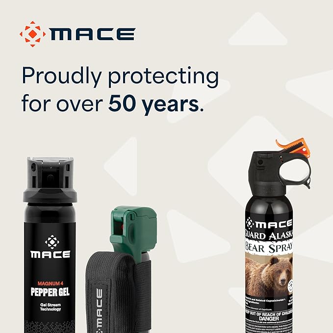 Mace Animal Defense Sprays - EPA Registered Animal Deterrent, Max Strength OC, Outdoor Safety Personal Protection for Women & Men, Guard Alaska Bear Spray OR Mace Dog Spray Options