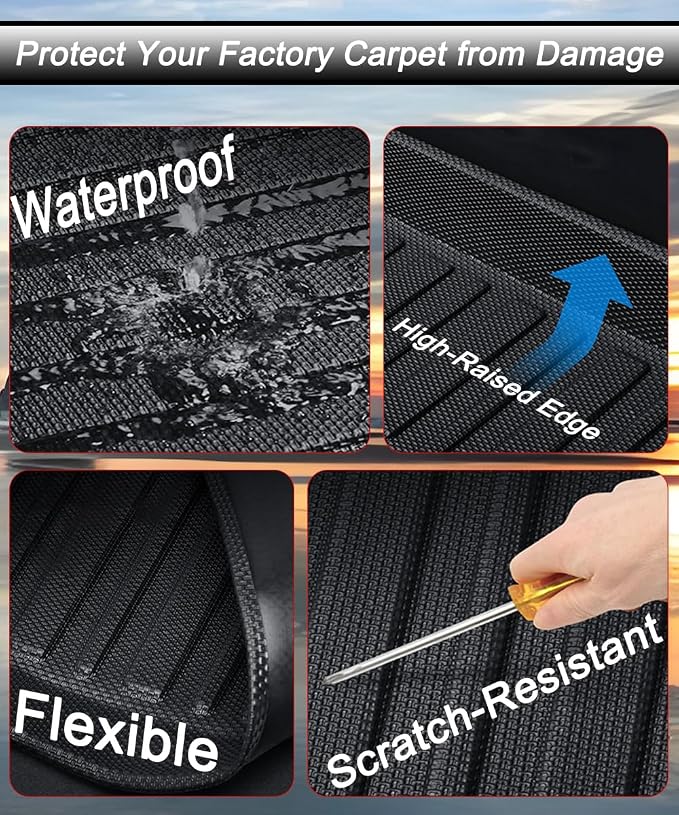 Aiqiying Floor Mats Compatible with Toyota Camry 2007-2011& 2012-2017,All Weather Carpet Protector 3D Waterproof Durable Odorless Custom-Fit FrontRear Rows Full Set TPE Car Liners Accessories