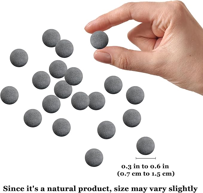SunGrow Calcium-Rich Energy Balls, Fish Tank Cleaning Aid, Calcium Ball for Betta, AquariummDecor, Fish Activity Booster, Energy Source for Fish, Breeding Support, Betta Tank Accessories, 30 pcs