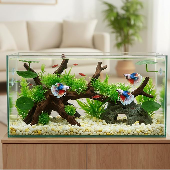 3 Pcs Betta Fish Leaf Hammock, Betta Fish Practical Resting Spot Bettas Suction Cup Tank Decor Green Hammock Plant Leaf Pad Fishes Breeding Resting Bed for Fishes Aquarium Decoration Ornaments