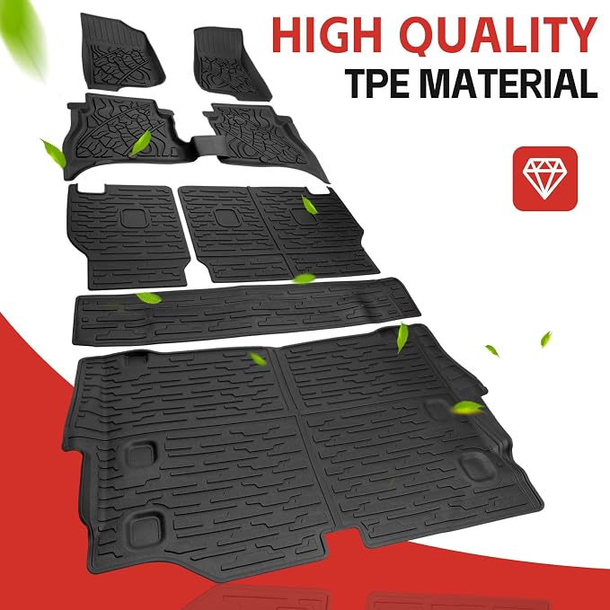 Cargo Mat with Floor Mat Compatible with 2021-2025 Jeep Wrangler JL Unlimited 4XE 4 Door, Floor Liner Seat Back Cover TPE Rear Cargo Liner for 2024 Jeep Wrangler JL/JLU Accessories