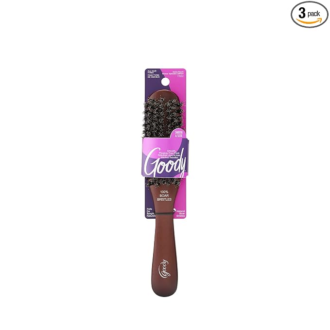 Goody Styling Essentials Goody Hair Brush, Boar Full Grooming (Pack of 3)
