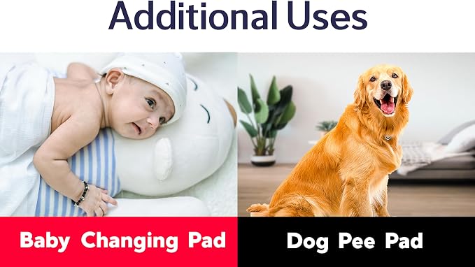 AbsorbEase® Washable Underpads Heavy Absorbency Reusable Bedwetting Incontinence Pads for Kids, Adults, Elderly, and Pets - Waterproof Pad for Bed, Couch, Sofa, Floor (34" x 36" (Pack of 4))
