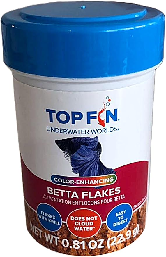 Top Fin Betta Flakes Color-Enhancing 1-0.81ounce (22.9 g) Bottle