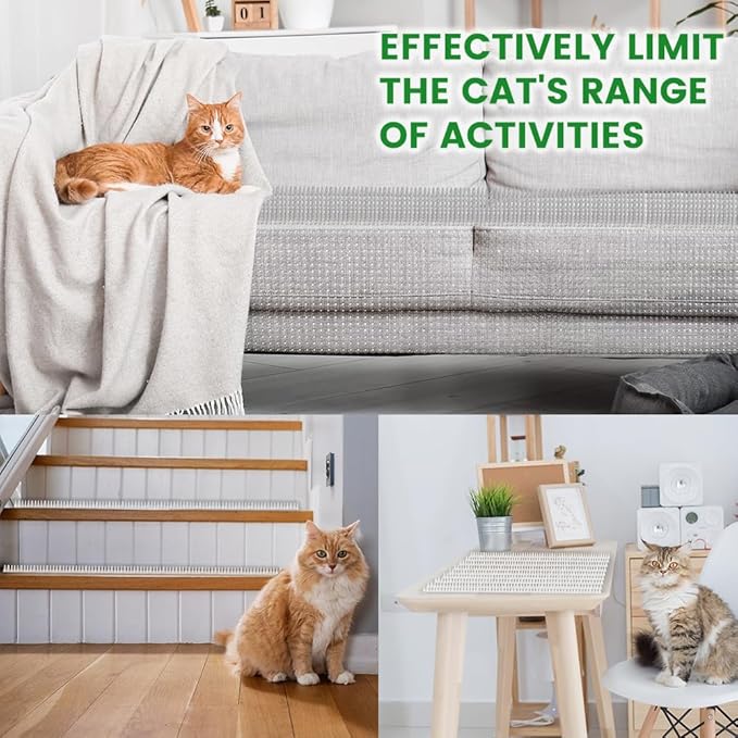 Ley's 10 Pack Scat Mat for Cats, 16x13 Inch Cat Deterrent Mat with Spikes, Indoor/Outdoor Pet Training Mat, Humane Repellent Animals, Keep Pets Off Furniture, Gardens & Lawns