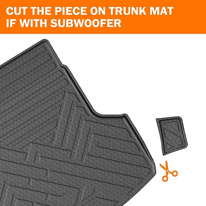 KUST Trunk Cargo Mat for 2025 2026 Subaru Forester (Not for Hybrid or Wilderness), Rubber Cargo Liner & Backrest Mat Set for Forester Accessories Rear Trunk Liner Back Seat Protector, High Edge, 5PCS
