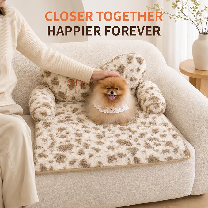 CHEERPALS Dog Bed Couch Cover Sofa Protector for Dogs, Pet Mat Calming | Removable Washable Cover, Fluffy Soft Cushion, Non Slip, Large Dog Bed for Sectional Sofa & Loveseat(Light Gray, Medium)