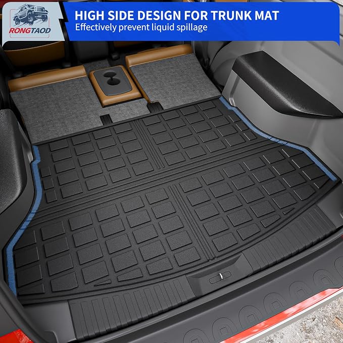Rongtaod Floor Mats Compatible with 2014-2020 Nissan Rogue Trunk Mat Cargo Mat Cargo Liner All Weather Trunk Liner 2019 Nissan Rogue Accessories (Trunk Mat+Floor Mats)