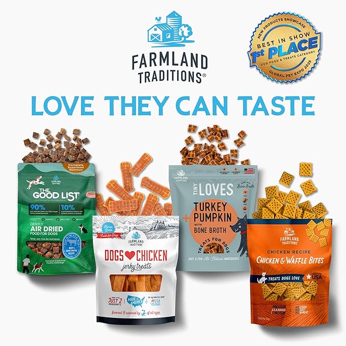 Farmland Traditions The Good List Air-Dried Dog Food, Premium Lamb, Venison, & Bone Broth for Dogs, Protein Rich & Grain-Free Nutrition, 2.2 Pound Bag