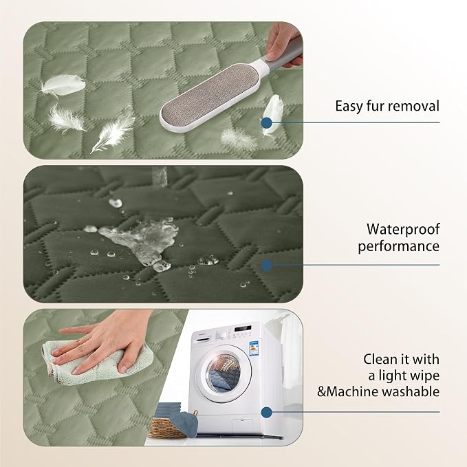 gogobunny Waterproof Blanket, Couch Covers for Dogs, Reversible Protector | 3X Stronger Leakproof, Scratch Proof Durable Furniture Protection, Stain Resistant, Washable, 30x70 Inch Dark/Light Olive