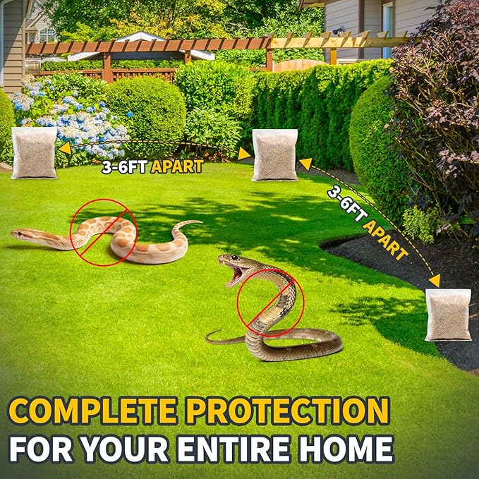 Snake Repellent Pouches, 10 Pack, Plant-Based Natural Indoor & Outdoor Protection for Home, Yard, Garage & Camping, Pet & Kid Friendly, All-Weather, Easy to Use