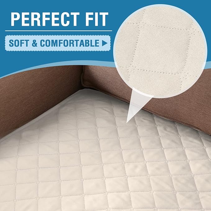 H.VERSAILTEX Couch Cover for Dogs Washable 100% Waterproof Sofa Cushion Cover Dog Bed Cover Non-Slip Pet Blanket for Sofa Cushion Protector, 35" x 82", Ivory