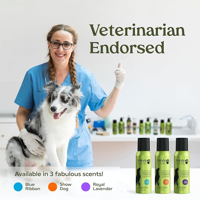PAWFUME Dog Cologne Spray Grooming & Finishing, Show Dog, 4-Pack | Hypoallergenic, alcohol-free grooming spray conditions coats and freshens between baths, with Pet Cologne Spray for Dogs