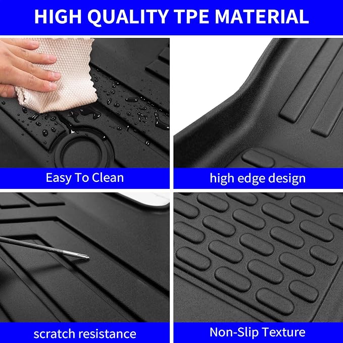 Rongtaod Floor Mats Compatible with 2020-2025 Kia Telluride 7&8 Seats (Not for 2027) Cargo Mat Trunk Mat Cargo Liner TPE All Weather Floor Liner 2024 Kia Telluride Accessories (Floor Mats)