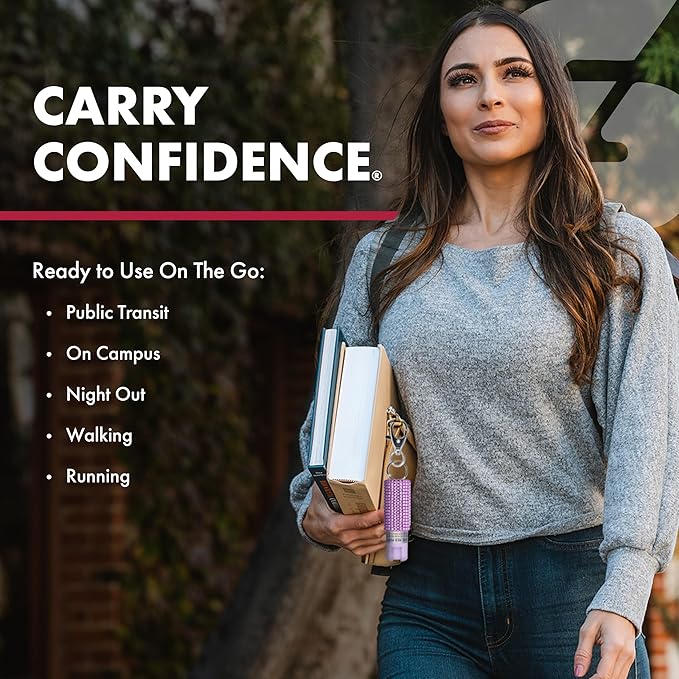 Sabre Pepper Spray - Quick Release Keychain for Easy Carry & Fast Access, Max Police Strength Self Defense OC Spray with UV Dye, 10 Sec. Spray Time, Finger Grip - Faster Aim, 0.54 fl oz,Secure Safety