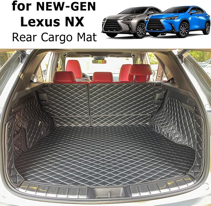 Cargo Mat for 2022-2026 New Lexus NX250 NX350 NX350H Trunk Mat & Rear Backrest Mat Cargo Liners Lexus NX All Weather Waterproof Accessories