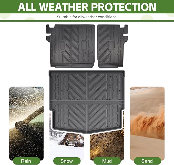 Cargo Liners for 2021-2026 Nissan Rogue Trunk Mat with Seat Back Cover Accessories, All Weather Rear Cargo Mat Backrest Protector(Not for Sport Models)