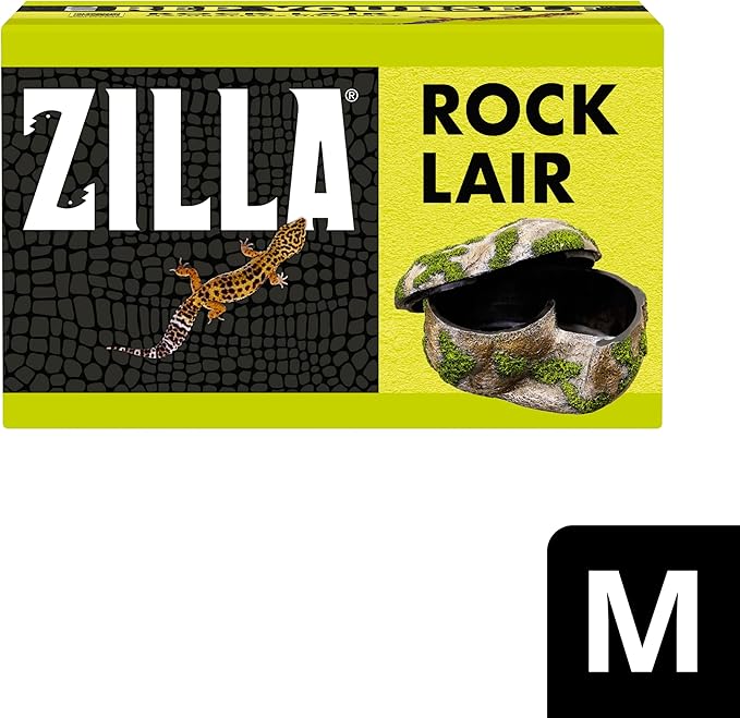 Zilla Rock Lair, Naturalistic Hide, Supports Shedding and Egg-Laying, Retains Humidity, Ideal for Snakes and Lizard, Medium