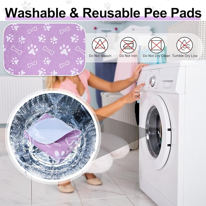 BEAUTYZOO 8 Pack Washable Pee Pads for Dogs,Reusable Puppy Pads 18x24 | Waterproof Super Absorbent,Non Slip and Leak-Proof Against Urine,Whelping Pads Mats for Puppy Potty Training,Playpen,Crate