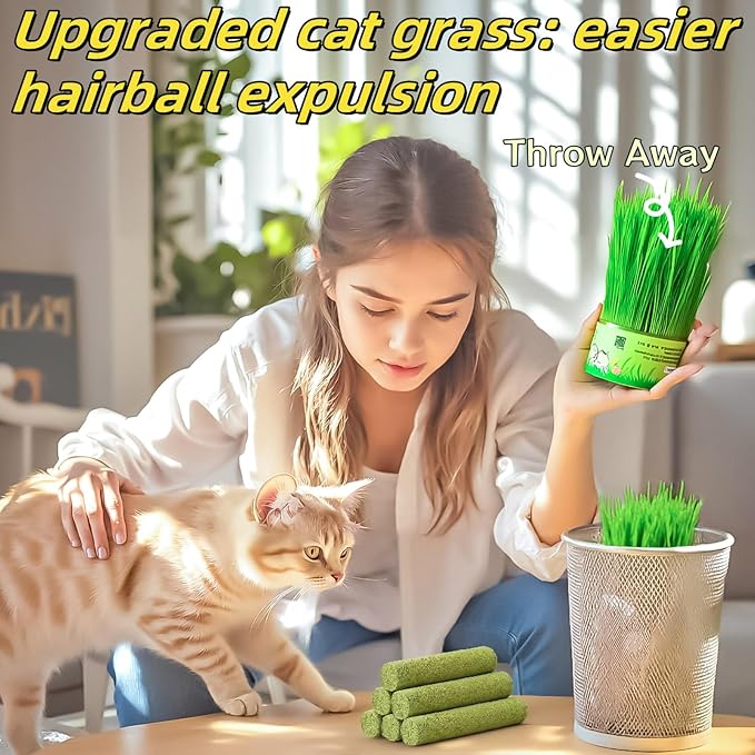 Cat Toys 18Pack Cats Grass Teething Stick Kitten Chew Treat for Removal Hairballs Kitty Dental Care Snack Freeze Dried Cat Food