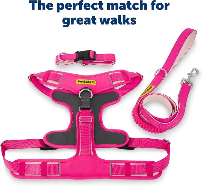 PetSafe Easy Walk Comfort No Pull Dog Harness, Pink, Extra Small | Stops Pulling on First Use with Front Martingale Loop, Full-Body Padding, 5-Point Adjustable Fit