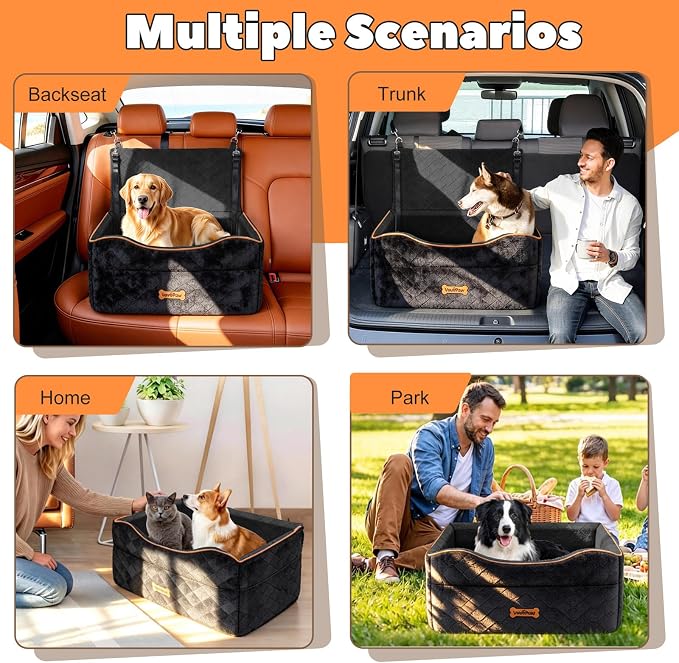 Medium Dog Car Seat Under 50Lbs or 2 Small Dogs Under 25Lbs