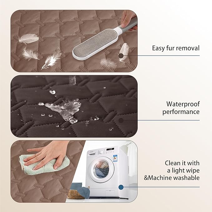 gogobunny Waterproof Blanket, Couch Covers for Dogs, Reversible Protector | 3X Stronger Leakproof, Scratch Proof Durable Furniture Protection, Stain Resistant, Washable, 30x70 Inch Dark/Light Coffee