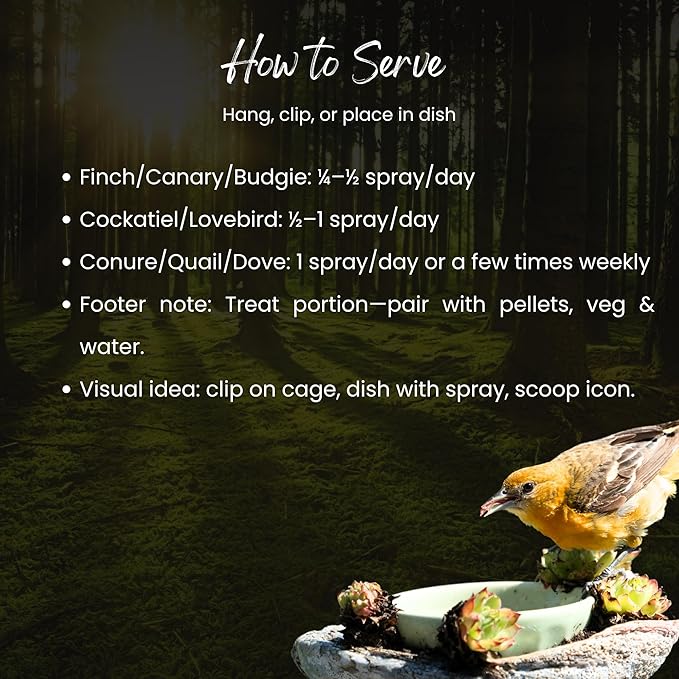Danodia's Zoolulu Millet Spray for Birds (600g/1.3lb) Budgie Food and Parakeet Treats, Natural Bird Millet for Cockatiel Treats, Finches, Canaries, Lovebirds. Chemical Free & Naturally Gluten Free