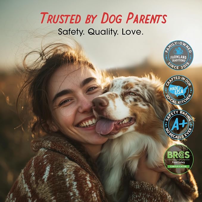 Farmland Traditions Dogs Love Beef Jerky Dog Treats with Only 3 Ingredients and No Fillers, 5 Ounce Bag