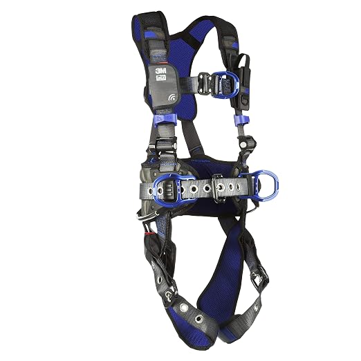 3M 1113179 DBI-SALA ExoFit X300 Comfort Wind Energy Climbing/Positioning Safety Harness, Wind Energy Fall Protection, Aluminum Back and Front D-Ring, Leg Tongue Buckle, Quick-Connect Chest Buckle, 2X