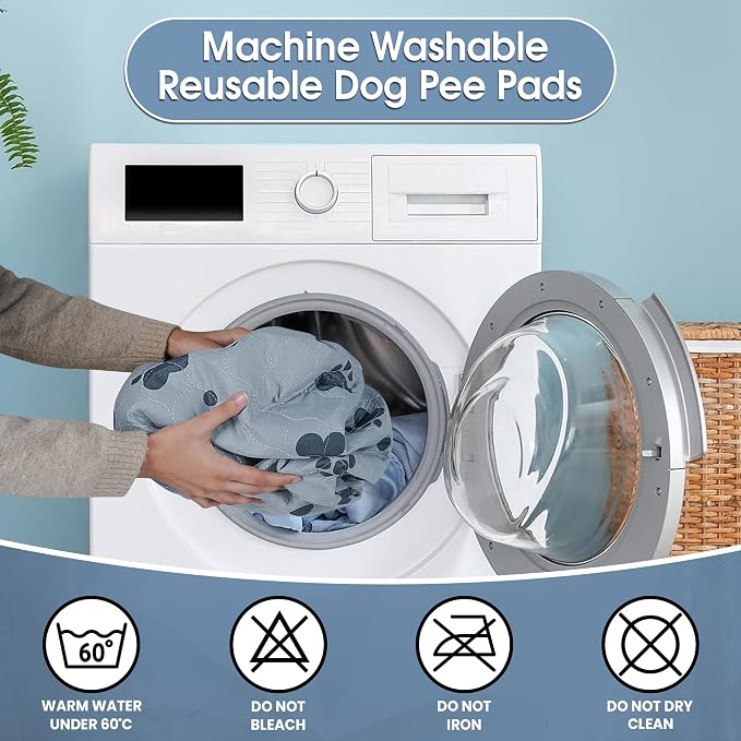 Reusable Dog Training Pads 2 Packs 72’’ x 72’’ Washable Puppy Pads Extra Large Pet Mats for Floor Waterproof Heavy Absorbent Dog Crate Liner for Indoor Use and Large Breed Protection
