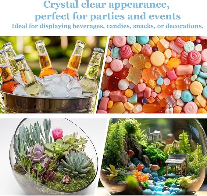 27 oz Mini Plastic Fish Bowl, Clear Round Small Fishbowl Aquarium, Unbreakable Shatterproof Plastic Betta Fish Tank, Desktop Goldfish Bowl for Home Decor & Party Centerpieces