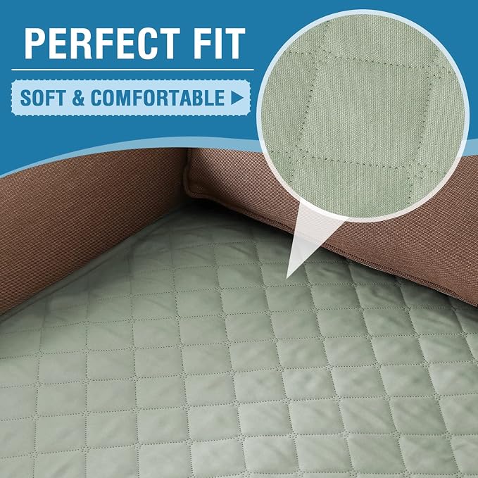 H.VERSAILTEX Couch Cover for Dogs Washable 100% Waterproof Sofa Cushion Cover Dog Bed Cover Non-Slip Pet Blanket for Sofa Cushion Protector, 35" x 62", Sage