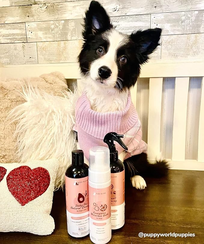 kin+kind Itchy Pet Natural Dog and Cat Shampoo - Gentle Clean for Itchy Skin - Avocado Oil - Rosemary Fragrance - 12 fl oz