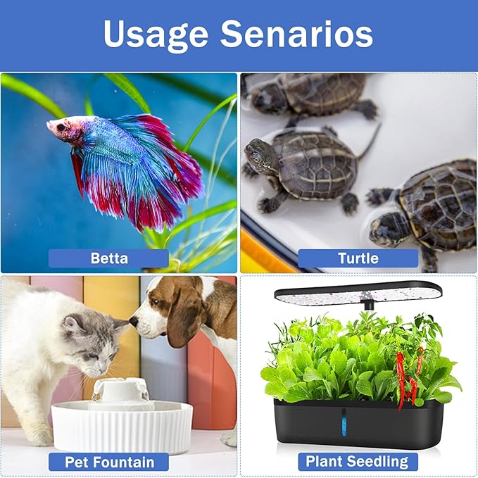 Super Mini Aquarium Heater 20W Betta Heater for 2-4 Gallon Tanks, Small Fish Tank Heater Turtle Heater with Dry-Run/Overheat Protection, Memory Function