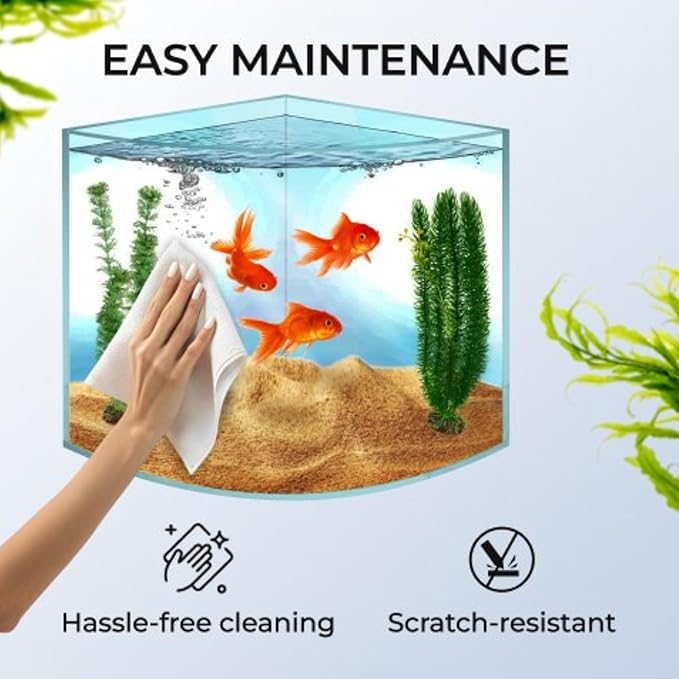 Skywin Betta Fish Tank - 1.71 Gallon, Acrylic Beta Fish Aquariums, Corner Fish Tank, Small Fish Tank for Real Life Fish, Clear Seamless Desktop Corner Aquarium for Small Fish, Shrimp & Plants Only