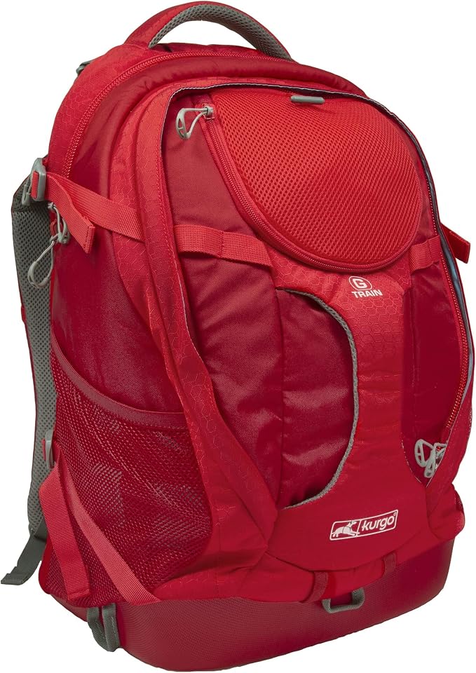 Kurgo G-Train Pet Carrier Backpack, Chili Red | Cat & Dog Daypack for Outdoors & Travel, Waterproof Bottom, Ventilated Mesh Panels, Storage Pockets, For Pets up to 25Lbs