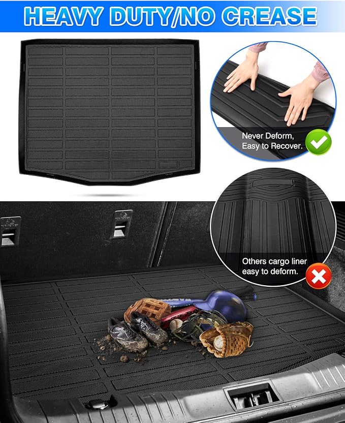 Cartist Cargo Liner Fits for Ford Mustang Mach-E 2021-2024 2025 2026 Accessories All Weather Trunk Mat for Mustang Carpet Protection TPE Heavy Duty