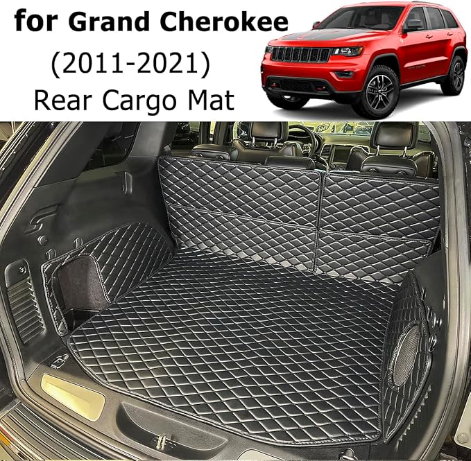 for 2011-2021 Jeep Grand Cherokee Trunk Mat and Rear Backrest Mat Cargo Liners All Weather Anti-Slip